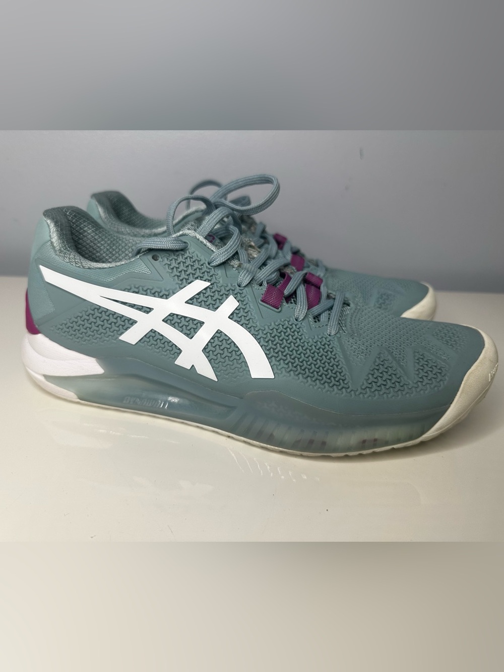 Asics Gel-Resolution 8 Women's Size 9 Tennis Court Shoes Smoke Blue